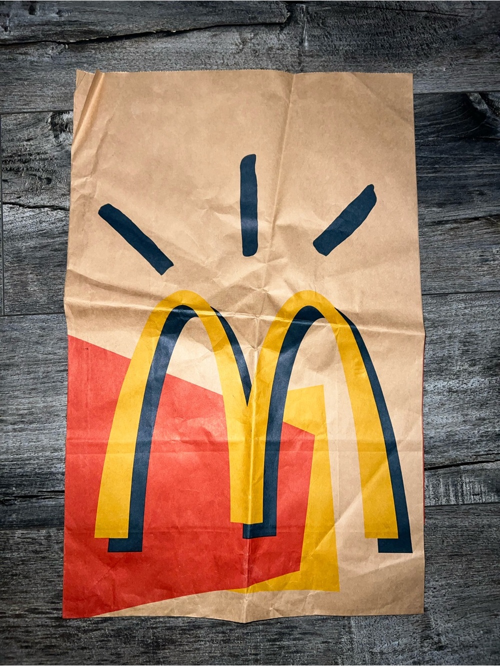 Travis Scott x McDonald's Yellow & Navy Graphic Paper Bag